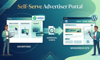 Stop manually managing ad sales. AdFusion Premium now includes a complete Self-Serve Advertiser Portal. Let advertisers purchase zones, upload assets via Stripe, and view live reports—completely hands-off.