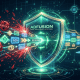 A conceptual digital illustration showing a futuristic shield (representing AdFusion) filtering a stream of incoming data. Bright, legitimate data packets (ads) pass through smoothly, while red, aggressive "Blocker" icons are deflected. The aesthetic is clean, high-tech, using deep blues, emerald greens, and soft gold accents.