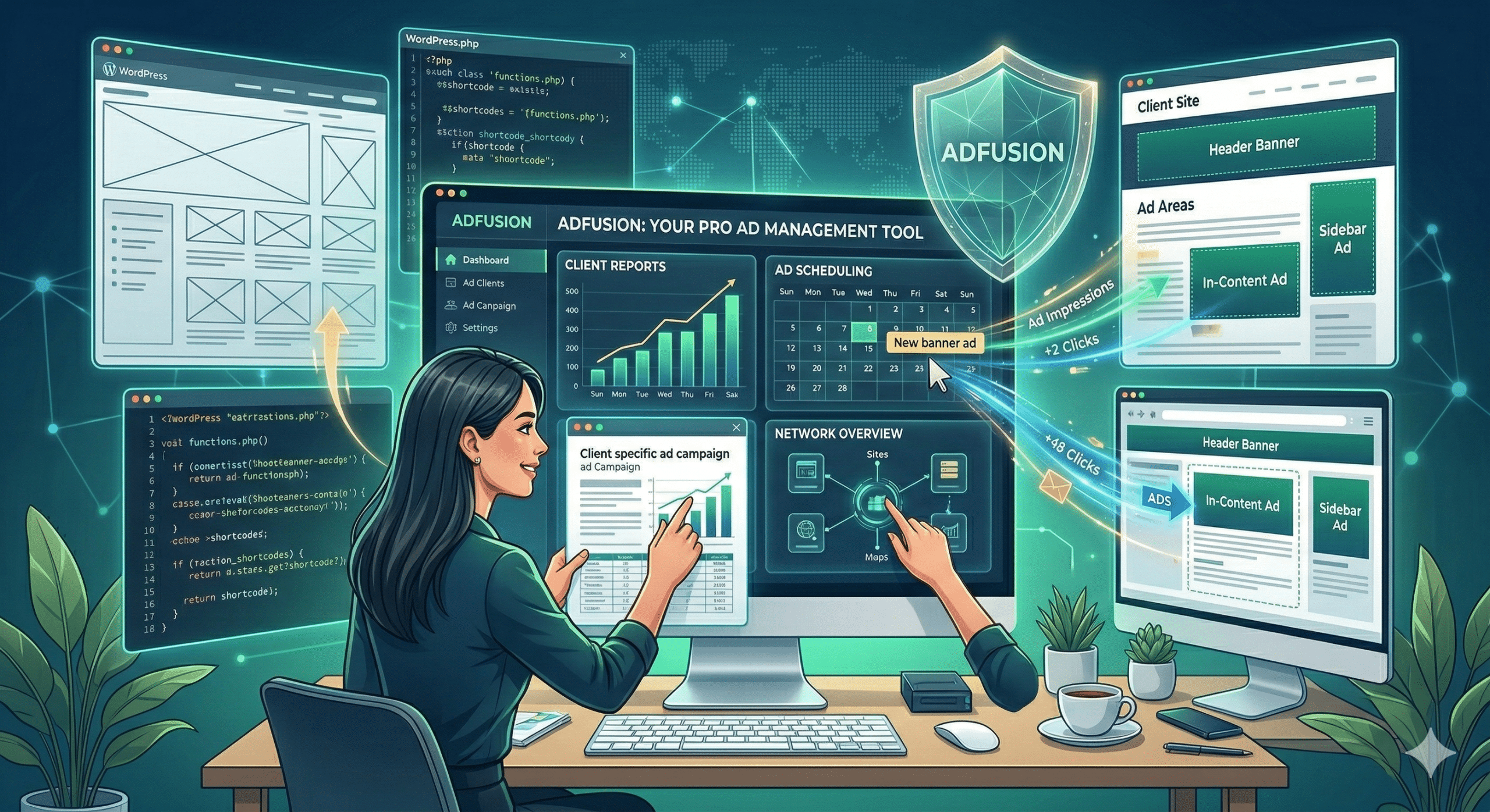 Are you manually embedding client ads? Discover how AdFusion Premium provides web designers and site managers with a professional, automated, and cache-proof WordPress ad management system that secures client revenue.